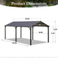 Alpha Joy 10' x 20' Metal Carport Heavy Duty Hardtop Carport Kits Galvanized Steel Roof Multi-Purpose Shelter