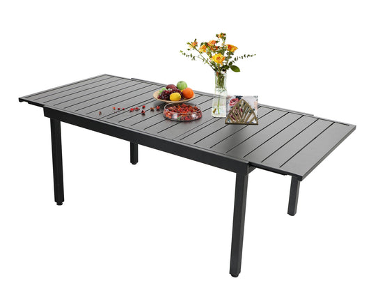 Sophia & William 6-8 Person Expandable Steel Outdoor Patio Dining Table