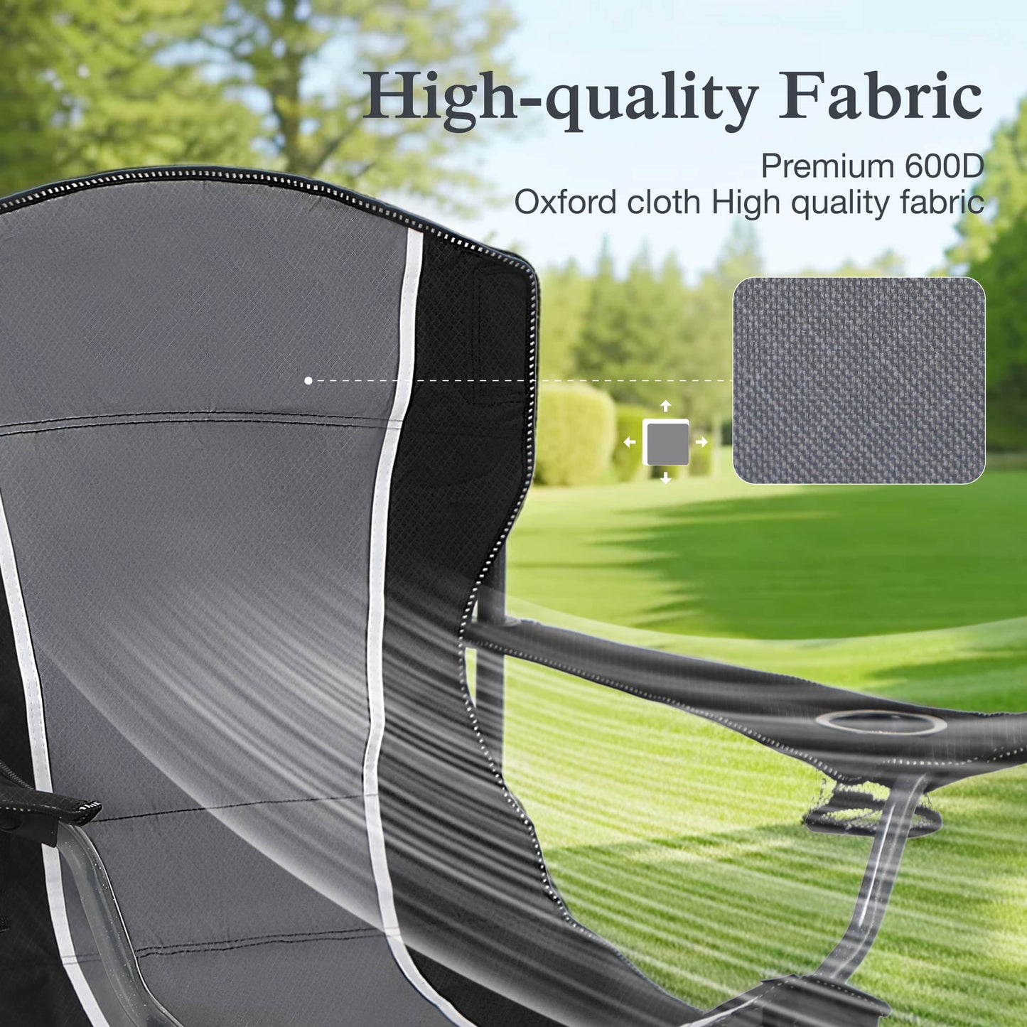 Sophia & William 2 Pack Oversized Camping Chair Portable Mesh Folding Chair with Cup Holder Supports Up to 450Lbs for Outdoor, Fishing, Beach, Backyard£¬ Black