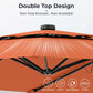 Alpha Joy 15ft Extra Large Outdoor Patio Umbrella Double-Sided Ventilation Umbrella with Led Lights & Umbrella Base, Orange Red