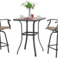 Sophia & William 3 Piece Outdoor Bar Set Patio Bar Height Swivel Padded Chairs Patio Textilene Bar Stools and Table Bistro Set