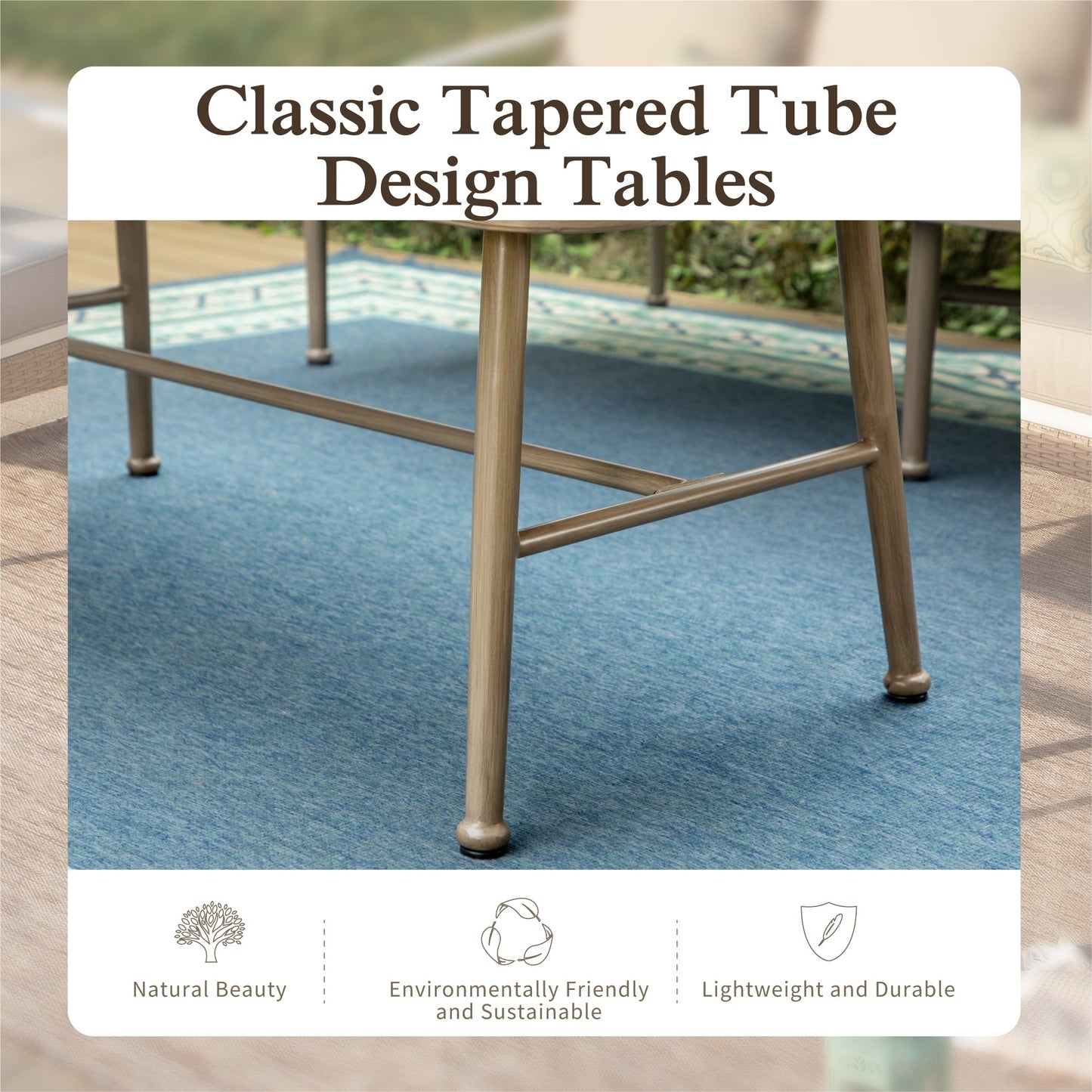 Sophia & William 5-Seat Patio Outdoor Furniture Set Windsor Wood-like Sofa & Chairs Conversation Set