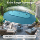 Alpha Joy 15ft Dual-Layer Outdoor Patio Umbrella Extra-Large Double-Sided Garden Umbrella with Ventilation and Base - Blue & Green