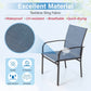 7 Piece Patio Metal Dining Set Expandable Patio Dining Table and 6 Blue Textilene Chairs
