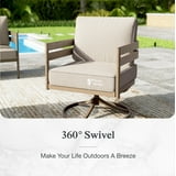 Sophia & William 5 Seat Patio Outdoor Furniture Set Wooden-like Streamlined Conversation Set with Swivel Chairs & Combined Coffee Table, Beige