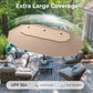 Alpha Joy 15ft Dual-Layer Outdoor Patio Umbrella Extra-Large Double-Sided Garden Umbrella with Ventilation and Base - Beige Patchwork
