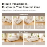 Sophia & William 104" Oversized L-Shaped Sectional Sofa 3 Seat Modern Corduroy Compressed Couch 28.4" Deep Modular Sofa for Living Room, Bedroom, Beige