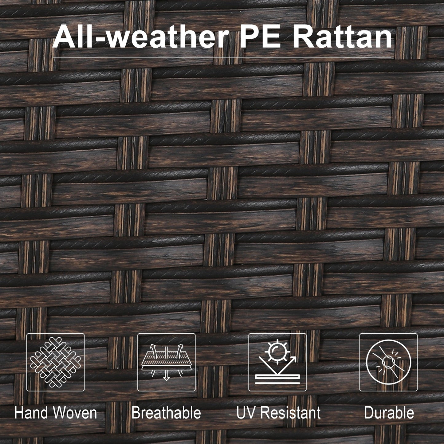 Sophia & William 9 Piece Outdoor Patio Dining Set Wicker Chairs and Metal Table Set