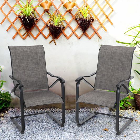 Sophia & William 2-Piece Patio Dining Chairs Steel Frame with E-coating - Gray