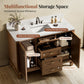 Sophia & William 48" Bathroom Vanity with Sink Freestanding Wood Bathroom Cabinet Vanity with 2 Doors of Adjustable Shlves, 1 Tip-out Drawers, 2 Pull-out Drawers and 1 Elevated Drawer, Light Oak