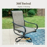 Sophia & William 8-Piece Outdoor Patio Dining Set with 13 ft Orange Red Umbrella, Rectangle Table & Textilene Chairs for 6