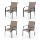 Sophia & William 4-Piece Textilene Outdoor Patio Dining Chair Set Metal Armchairs for Patio,Backyard,Brown