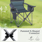 Sophia & William Heavy Duty Steel Camping Chair Outdoor Oversized Padded Lawn Chair with Cooler, 450LBS Capacity, Green