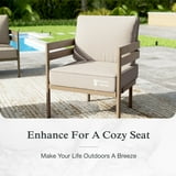 Sophia & William 5 Seat Patio Outdoor Furniture Set Wooden-like Streamlined Conversation Set with Chairs & Combined Coffee Table, Beige