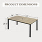 Sophia & William 7 Pieces Outdoor Patio Dining Set Wooden-like Metal Table and Acacia Wood Patio Chairs with Cushions for Lawn, Garden, Backyard