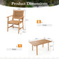 Sophia & William 7 Pieces Acacia Wood Outdoor Patio Dining Set Wicker Rattan Chairs and Rectangle Table Furniture Set for Lawn, Garden, Backyard