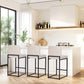 Sophia & William Counter Height Bar Stools with Backrest Set of 3 Comfortable Modern Counter Stools for Kitchen & Home, White