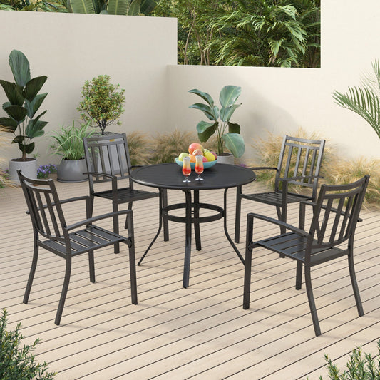 Sophia & William 5 Peices Metal Patio Dining Set for 4 People
