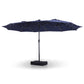 Sophia & William 15ft Patio Umbrella with Lights (Base Included), Extra Large Outdoor Double-sided Umbrella, Navy