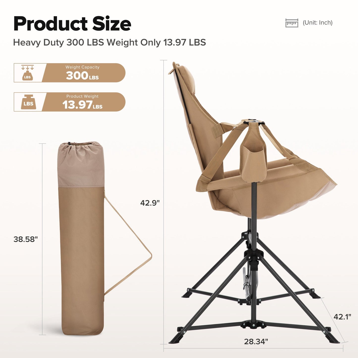 Alpha Joy Hammock Camping Chair Folding Rocking Chair