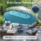 Alpha Joy 15ft Dual-Layer Extra Large Outdoor Patio Umbrella Double-Sided Ventilation Umbrella with Led Lights & Umbrella Base, Blue & Green