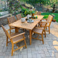 Sophia & William 7 Pieces Acacia Wood Outdoor Patio Dining Set Wicker Rattan Chairs and Rectangle Table Furniture Set for Lawn, Garden, Backyard