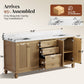 Sophia & William 72" Bathroom Vanity with Double Sink Freestanding Wood Bathroom Cabinet Vanity with 2 Adjustable Shlves, 1 Tip-out Drawers and 3 Pull-out Drawers, Light Oak