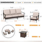 Sophia & William 4 Piece Outdoor Patio Conversation Sofa Set 5-Seat Fire Pit Set