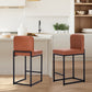 Sophia & William Counter Height Bar Stools with High Backrest Set of 2 Comfortable Modern Counter Stools for Kitchen & Home, Brown