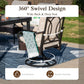 Sophia&William 5 Pieces Outdoor Patio Dining Set Swivel Chairs and Table Set for 4