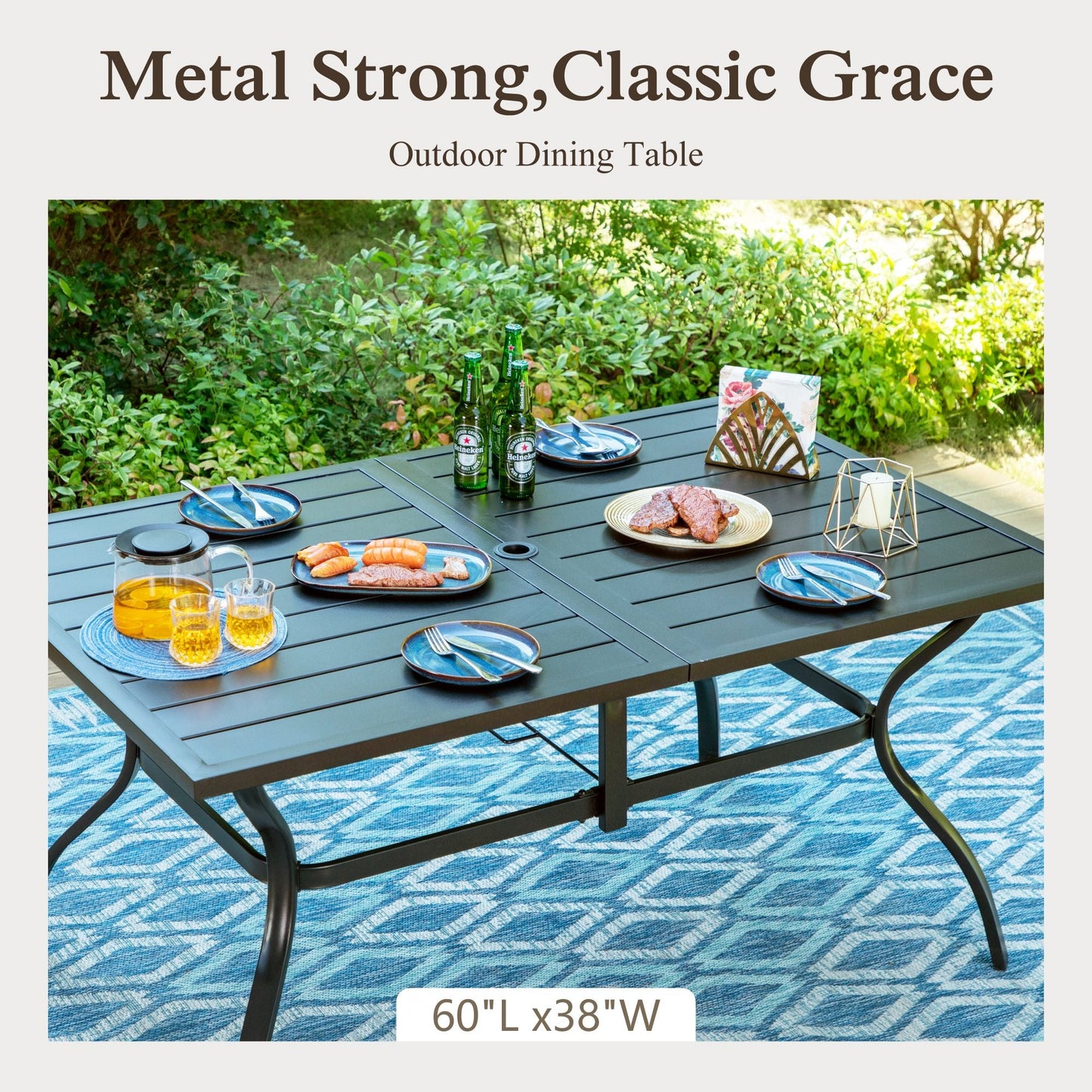 Sophia&William 7 Pieces Outdoor Patio Dining Set Swivel Chairs and Table Set for 6