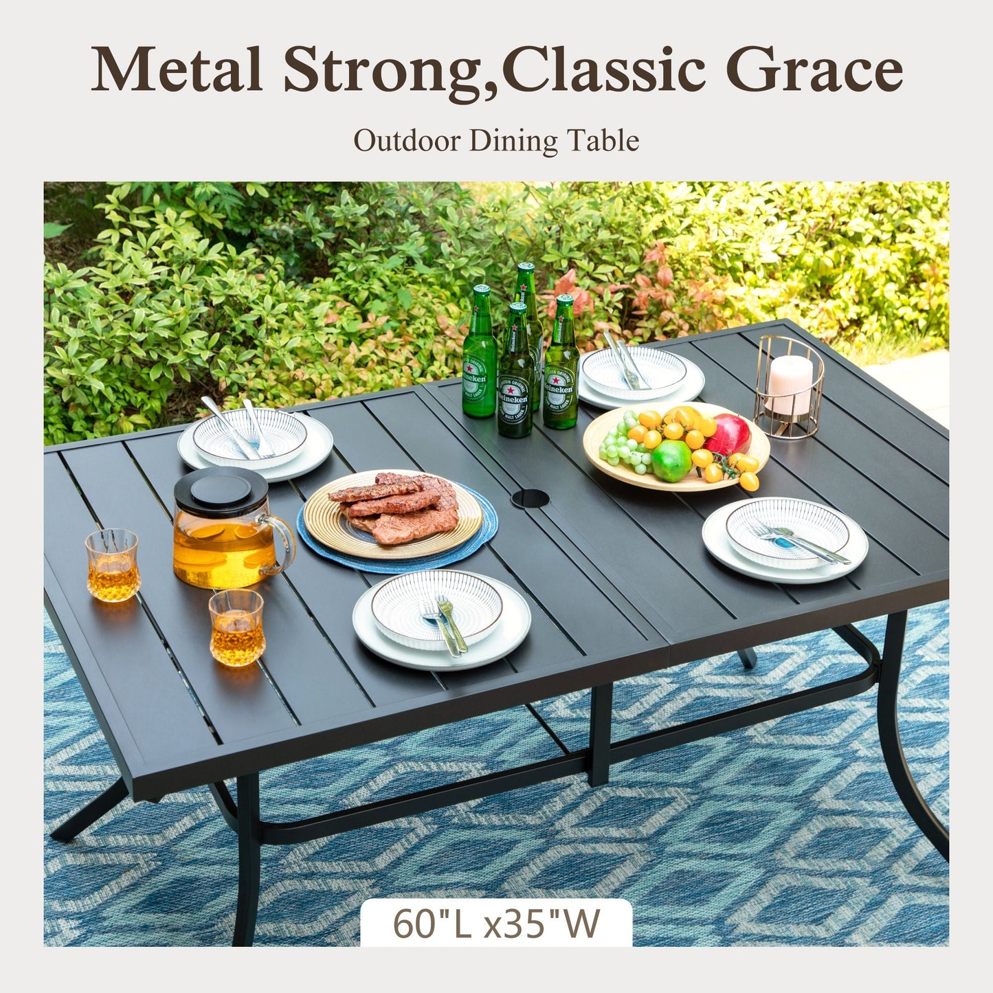 Sophia&William 7 Pieces Outdoor Patio Dining Set Swivel Chairs and Table Set for 6